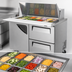 Thumbnail image #3 for Turbo Air Super Deluxe 48.25-Inch Two-Section Mega Top Sandwich/Salad Prep Table with 18-Pan Opening, 1 Door, and 2 Drawers