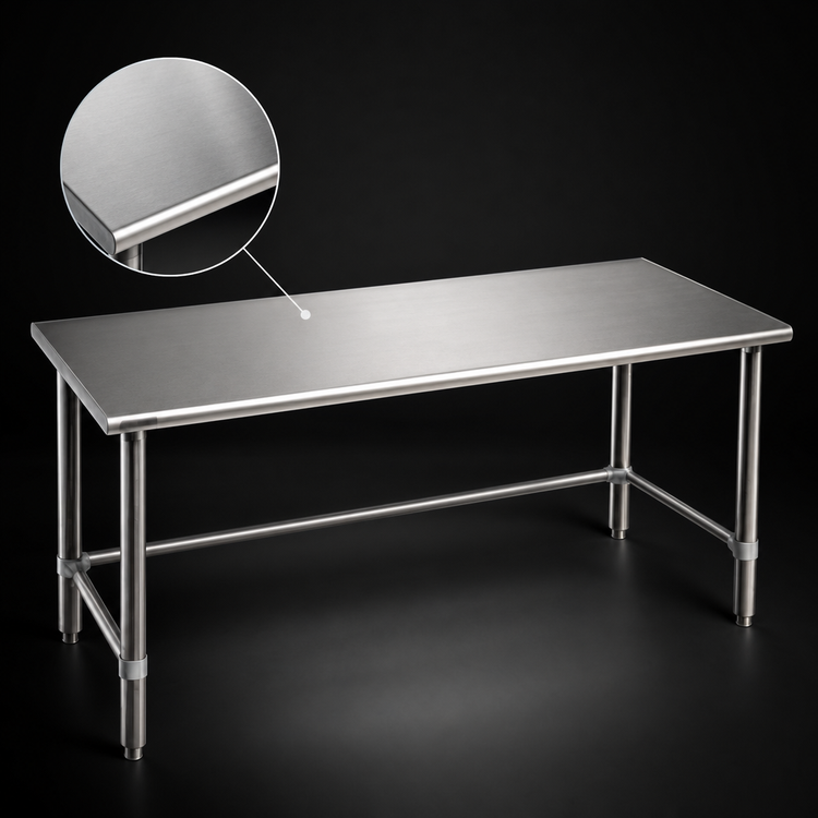 Product image #3 for Spec-Master Stainless Steel Commercial Work Table, 120 x 30 Inches, 14 Gauge Top