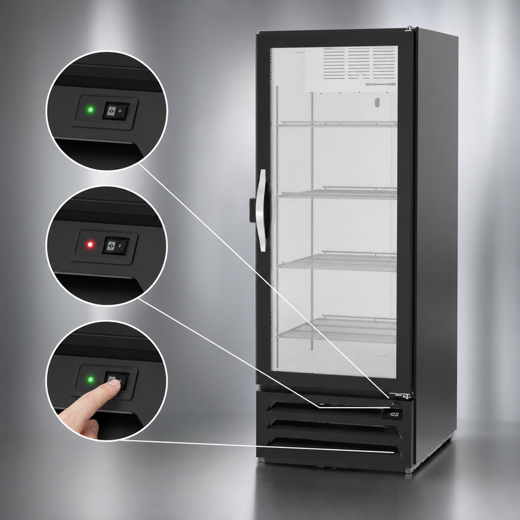 Product image #3 for Beverage-Air MarketMax IQ Single-Section Reach-In Glass Door Freezer Merchandiser, 11.9 Cu. Ft., Black, Bottom-Mounted