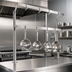 Thumbnail image #3 for John Boos PRD1A Table-Mounted Double-Bar Stainless Steel Pot Rack