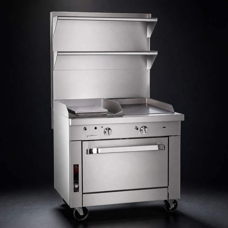 Product image #3 for Southbend Platinum 32-Inch Heavy Duty Gas Range with 16-Inch Hot Top and 16-Inch Griddle, Cabinet Base