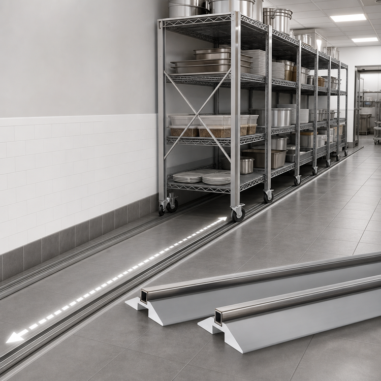Product image #3 for Metro qwikTRAK HD 11 ft Mobile Shelving Track Set