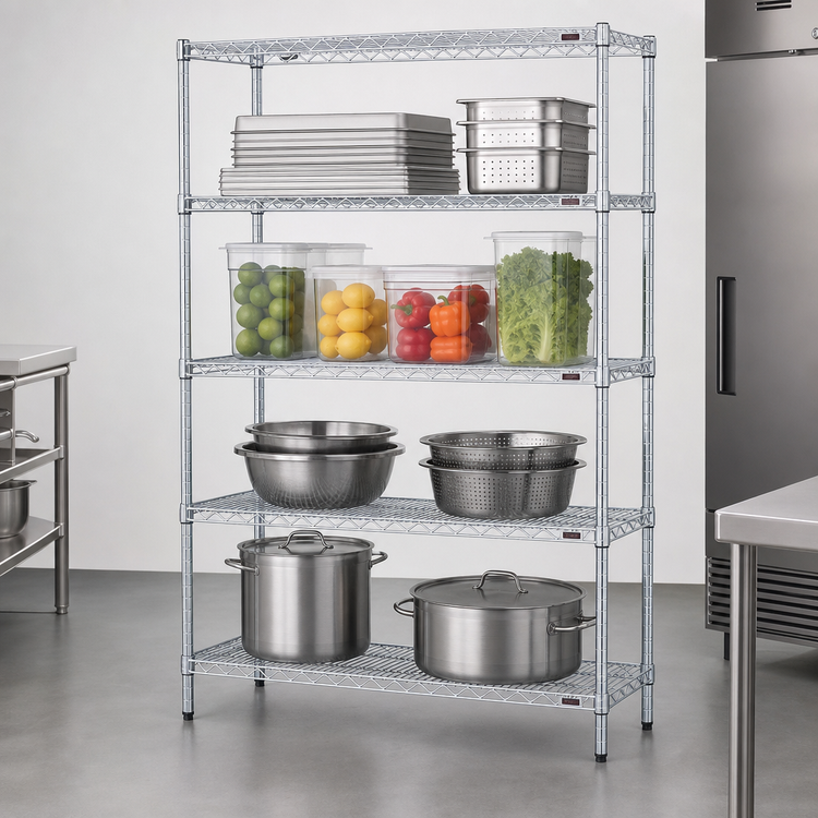 Product image #3 for EAGLEbrite 4-Tier Wire Shelving Starter Unit, 36W x 18D x 63H, Zinc Finish