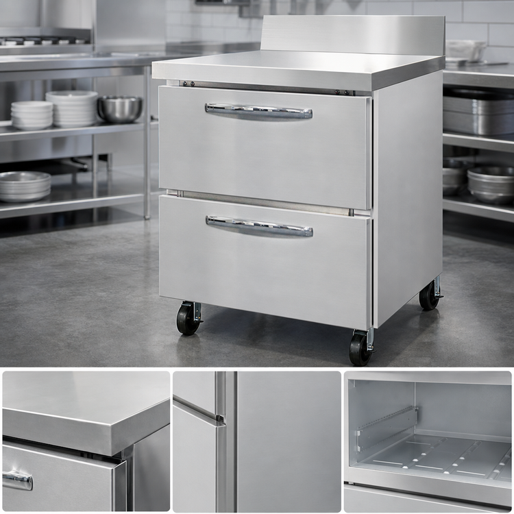 Product image #3 for Continental Refrigerator SWF27NBS-D 27" One-Section Work Top Freezer with Drawers and Backsplash