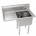 Thumbnail image #3 for 1-Compartment Pot Sink with Left Drainboard, 24 x 24 x 14 Bowl, 18 Gauge 304 Stainless Steel