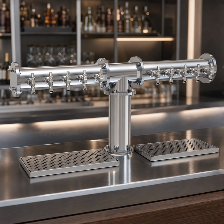 Product image #3 for Countertop 10-Faucet Glycol-Cooled Pipe Tee Draft Dispensing Tower