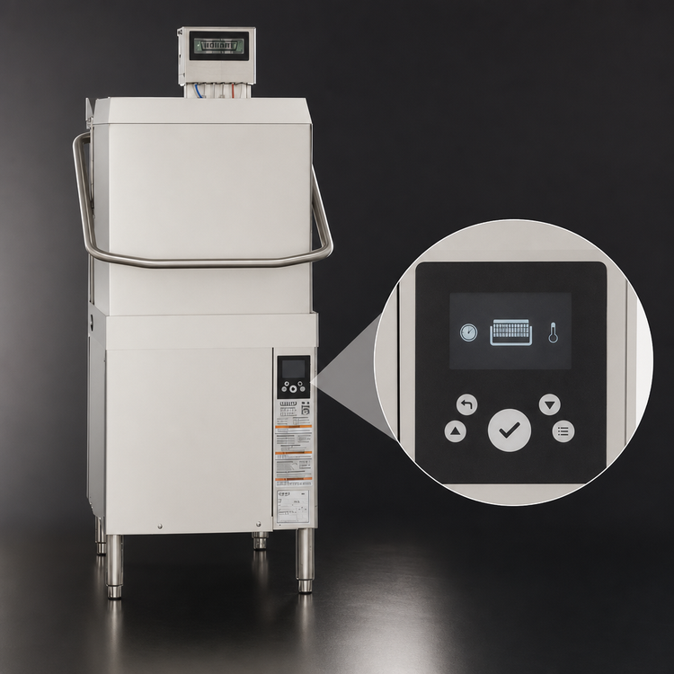 Product image #3 for Hobart Warewash AM16SCB-16 Door-Type Low-Temp Chemical Sanitizing Dishwasher, 208/240V, 72 Racks/Hour, Straight-Thru/Corner
