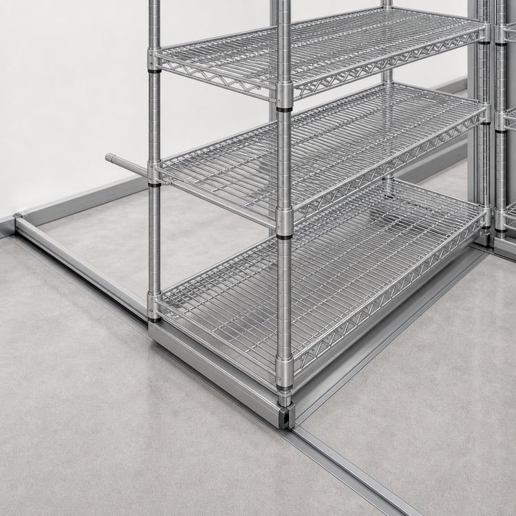 Product image #3 for Eagle Floor-Trak Single-Deep Floor Track Kit for Wire Shelving, 22 Ft.