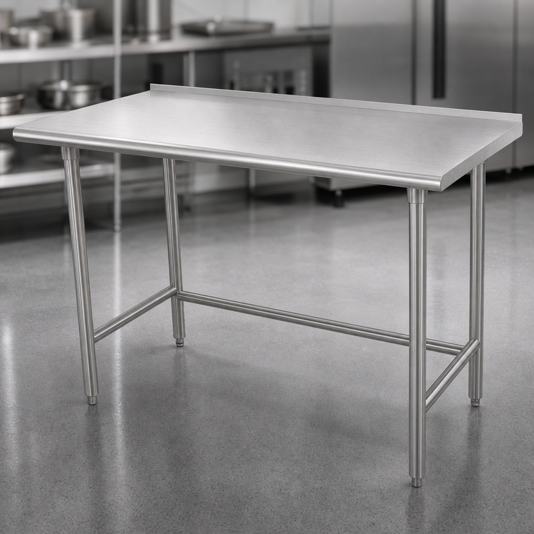 Product image #3 for Advance Tabco 60"W x 36"D 16-Gauge 304 Stainless Steel Work Table with 1-1/2" Rear Up-Turn
