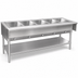 Thumbnail image #3 for Eagle Group 79-Inch Liquid Propane Hot Food Table with 5 Dry Wells, Open Base with Undershelf