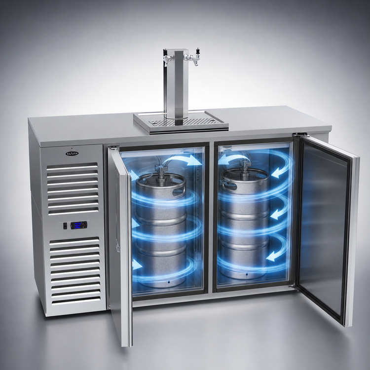Product image #4 for Krowne 60-Inch Two-Section Self-Contained Direct Draw Draft Beer Cooler