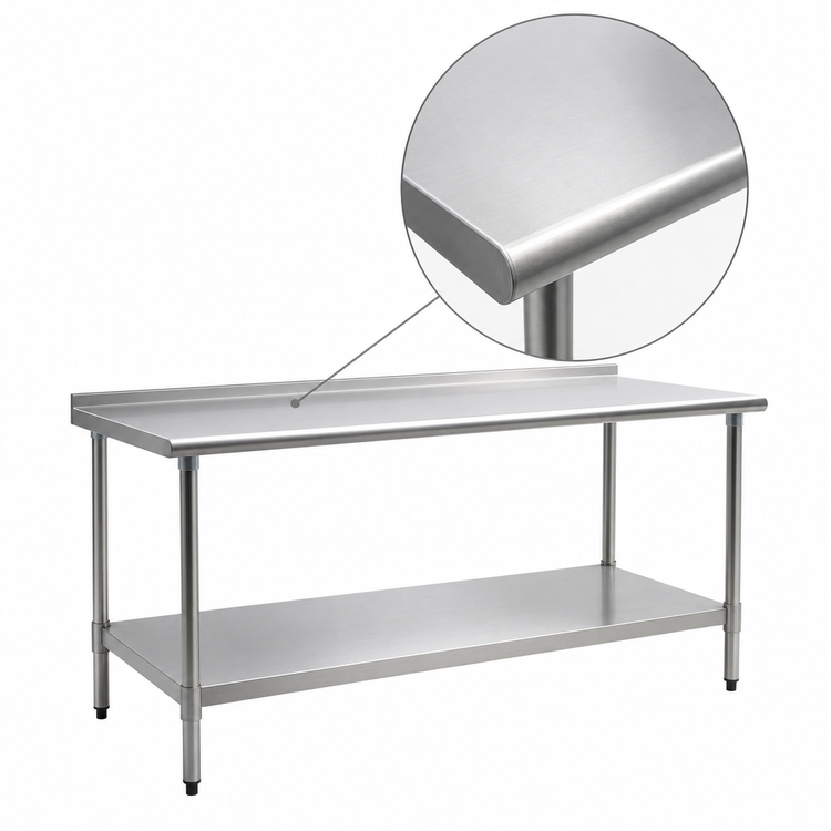 Product image #3 for BlendPort Budget Series 60W x 24D Stainless Steel Work Table with Rear Upturn and Adjustable Undershelf