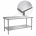 Thumbnail image #3 for BlendPort Budget Series 60W x 24D Stainless Steel Work Table with Rear Upturn and Adjustable Undershelf