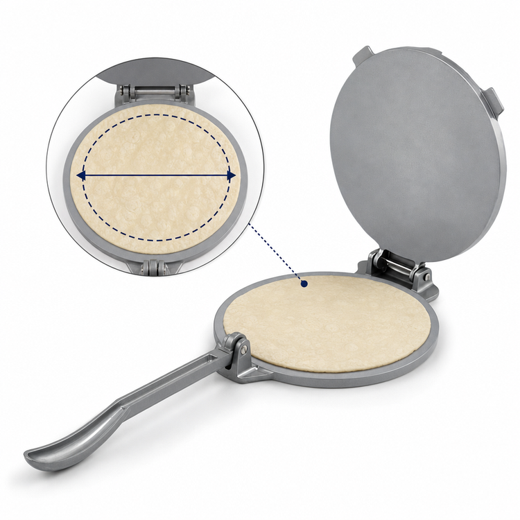 Product image #4 for Winco 8-Inch Manual Aluminum Non-Stick Tortilla Press