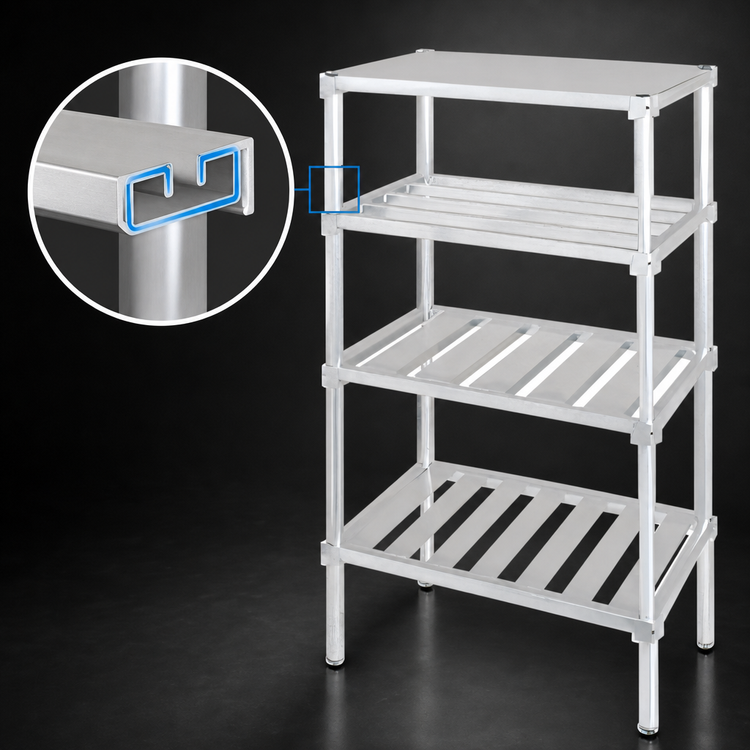Product image #3 for Channel 42-Inch x 20-Inch Aluminum 4-Inch E-Channel Adjustable Shelf