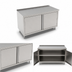 Thumbnail image #3 for John Boos Enclosed Work Table with Hinged Cabinet Doors, 60 x 24 In., Stainless Steel Top, 1-1/2 In. Rear Riser