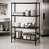 Thumbnail image #3 for Add-A-Shelf 4-Tier Stationary Wire Shelving Starter Unit, 36 Inches W x 18 Inches D x 63 Inches H, Black Epoxy