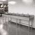 Thumbnail image #3 for 120-Inch Multiwash Freestanding Hand Wash Sink with 6 Faucet Hole Sets and Backsplash