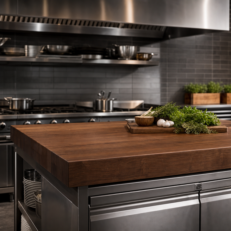 Product image #3 for Boos Block American Black Walnut Edge Grain Kitchen Countertop with Varnique Finish, 108 x 27 x 3 Inches