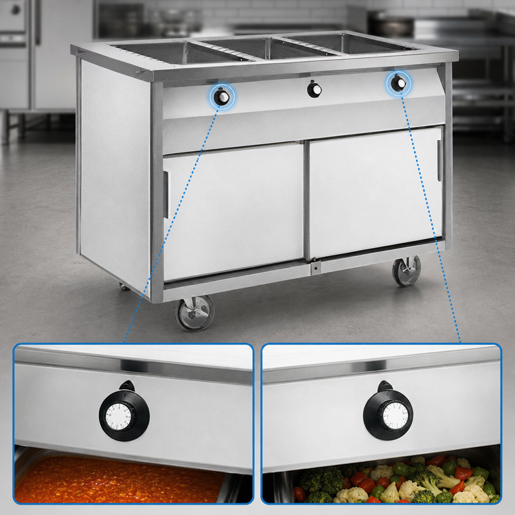 Product image #3 for Randell HTD-2S Mobile Modular 2-Well Electric Hot Food Table