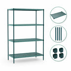 Thumbnail image #3 for Metro Super Erecta Pro PR-216063K3-S-4 4-Shelf Stationary Polymer Shelving Starter Unit, Green, 21"W x 60"D x 63"H