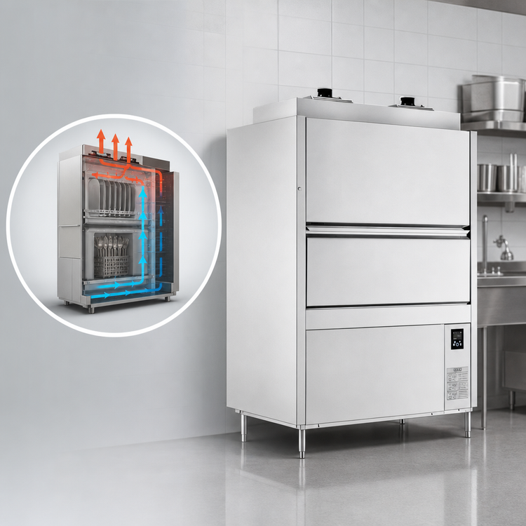 Product image #3 for Hobart Warewash Advansys Ventless Front-Loading Pot, Pan, and Utensil Washer with Energy Recovery, 480V, 20 Sheet Pan Capacity