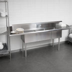 Thumbnail image #3 for Klinger's Trading SDT32020DR-ACC Straight Soiled Dish Table with 3-Compartment Sink, Right-to-Left, 18/304 Stainless Steel, 30-3/8 x 100 x 44 Inches