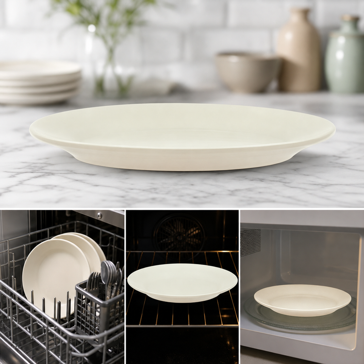 Product image #4 for Crestware Dover White Oval Ceramic Platter, 8-3/8 x 6 Inch, Wide Rim, Rolled Edge