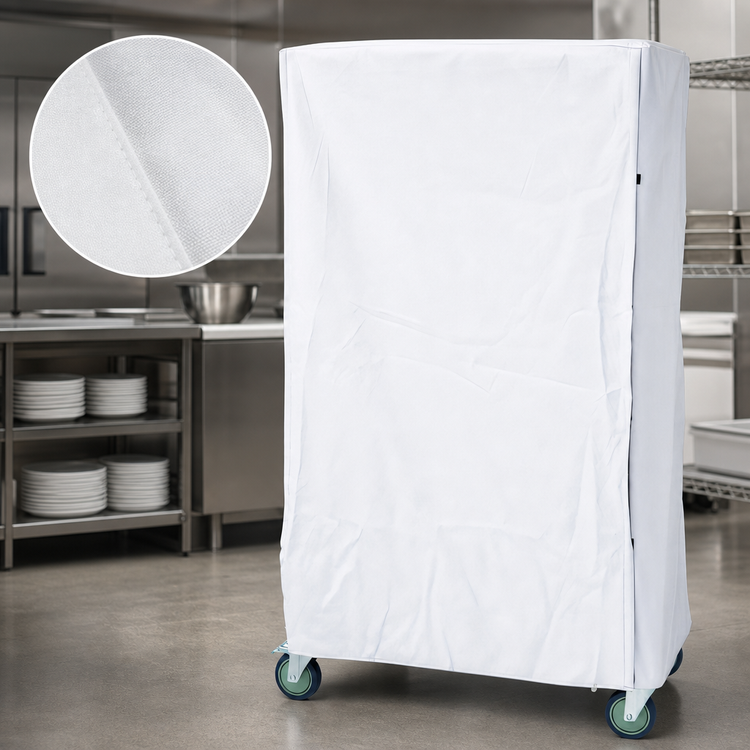 Product image #3 for Quantum Wire Cart Cover with Zipper Flap, 24 x 60 x 74 Inch, White Nylon