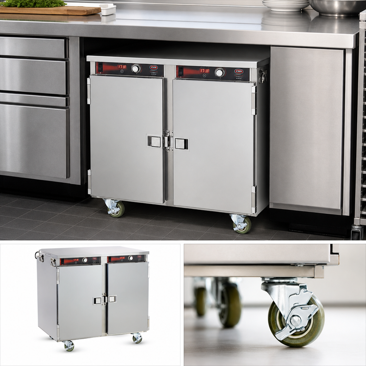 Product image #3 for FWE Handy Line Mobile Undercounter Insulated 2-Compartment Heated Holding Cabinet