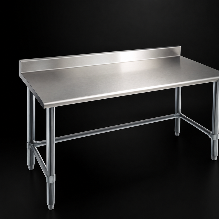 Product image #3 for Eagle Budget Series 30" x 24" Stainless Steel Work Table with 4-1/2" Backsplash and Galvanized Tubular Base