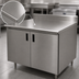 Thumbnail image #3 for Advance Tabco Special Value Economy Enclosed Work Table with Cabinet Base, 120-Inch x 24-Inch, 16-Gauge 304 Stainless Steel Top, 5-Inch Backsplash