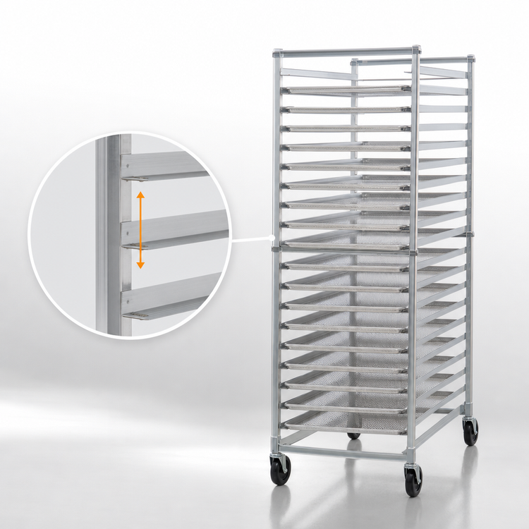 Product image #3 for Mobile Full-Height End-Loading Donut Screen Rack for 20 23" x 33" Screens