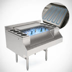 Thumbnail image #3 for John Boos Slim-Line UBJB-2742-CP10 42-Inch Stainless Steel Jockey Box Bar Ice Bin with 10-Circuit Cold Plate