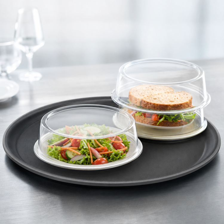 Product image #3 for Vollrath Safe-Stack Clear Polycarbonate Round Plate Cover for 9-5/8 Inch to 9-7/8 Inch Plates