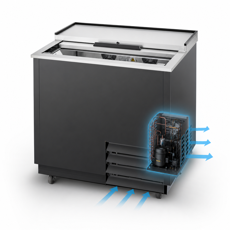 Product image #4 for Migali Competitor Series 36-Inch Glass Froster Freezer with Sliding Glass Lid, 8.5 Cu. Ft., Self-Contained Refrigeration