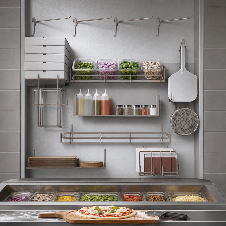 Product image #3 for Metro SmartWall Accessory Kit for Pizza Prep, Metroseal Gray Finish
