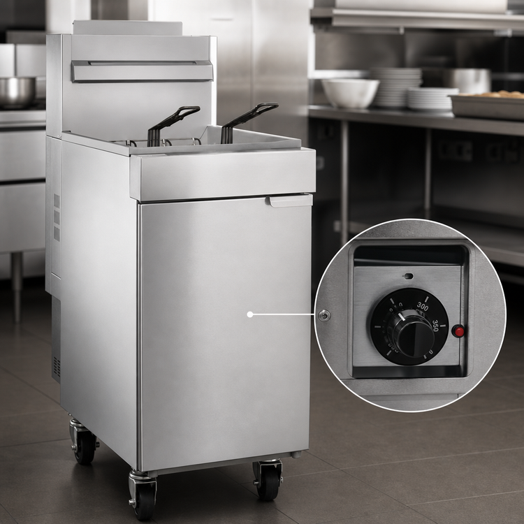 Product image #3 for Vulcan Commercial Floor Model Natural Gas Fryer, 15-1/2 Inch Wide, 45-50 lb Oil Capacity