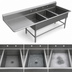 Thumbnail image #3 for John Boos Pro-Bowl 84-3/16-Inch Long 3-Compartment Stainless Steel Sink with Left Drainboard