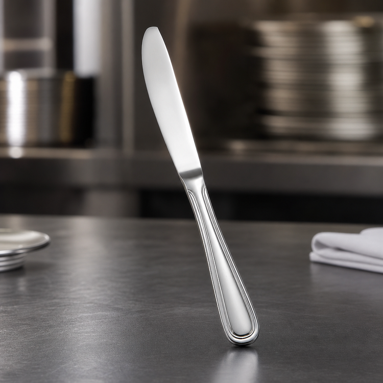 Product image #4 for Winco Shangarila 9-1/4 Inch Dinner Knife, Extra Heavy Weight, 18/8 Stainless Steel, Solid Handle, Mirror Finish