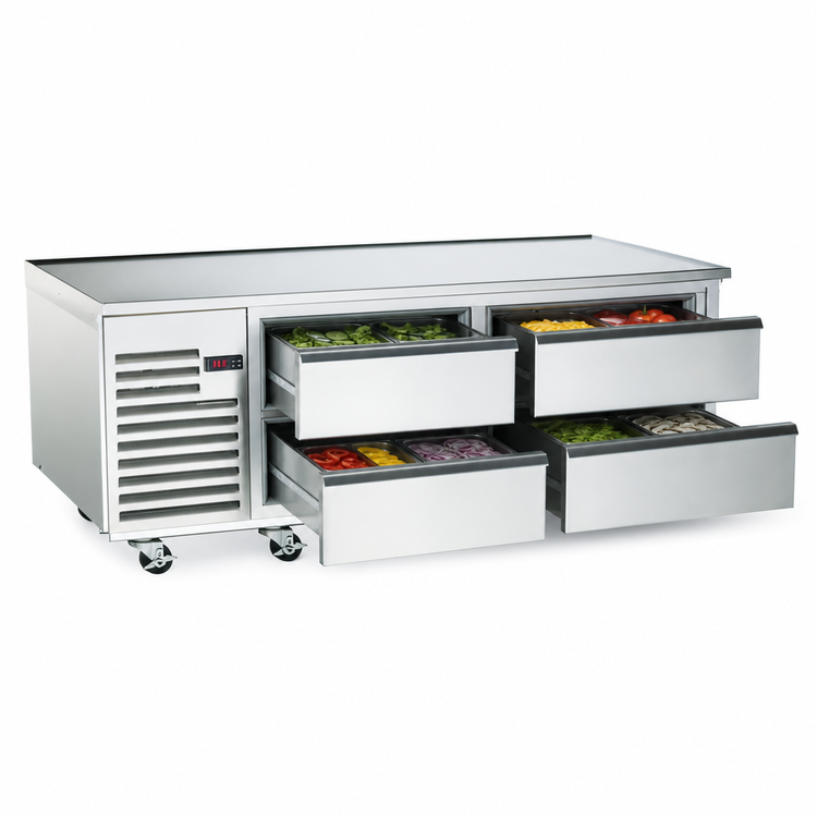 Product image #3 for Vulcan VSC72 72-Inch Self-Contained Refrigerated Drawer Base with Flat Top