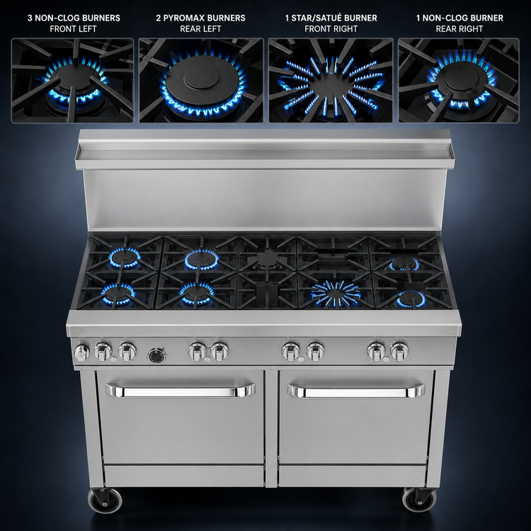 Product image #3 for Southbend Ultimate 48-Inch Gas Restaurant Range with 7 Open Burners and Dual Space Saver Ovens