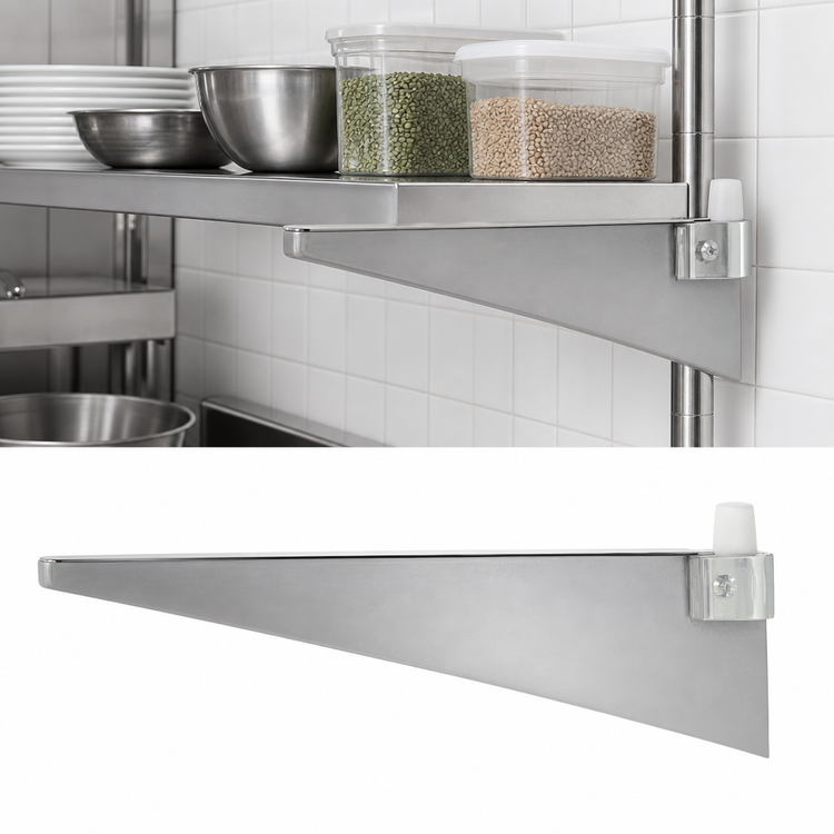 Product image #3 for Eagle Group Right-Hand Single Knob 21-Inch Stainless Steel Shelf Bracket for Cantilevered Shelving