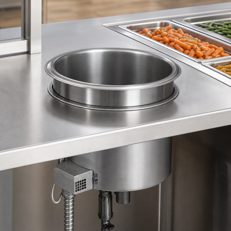 Product image #3 for Drop-In Round Insulated Heated Well, 7 Quart, with Drain and Auto Fill