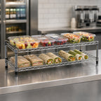 Thumbnail image #3 for Eagle Group QuadTruss FCM1436C 2-Tier Front Case Cantilever Wire Shelving Unit, 36 x 14 x 14 Inches, Chrome
