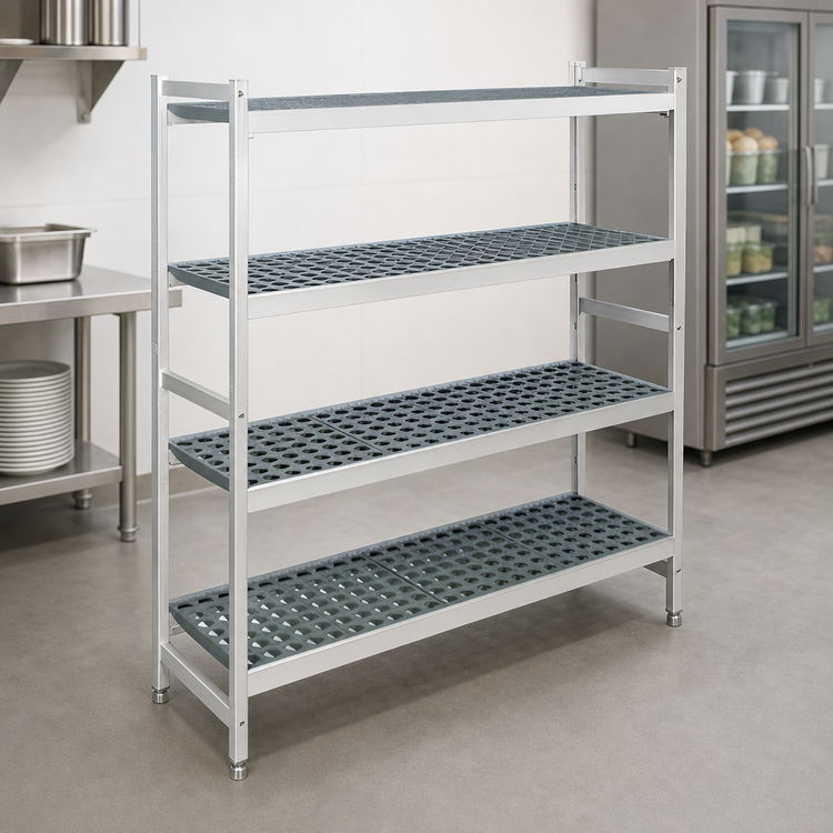 Product image #3 for Fermostock 4-Tier Stationary Starter Polymer Shelving Unit, 68W x 22D x 66H