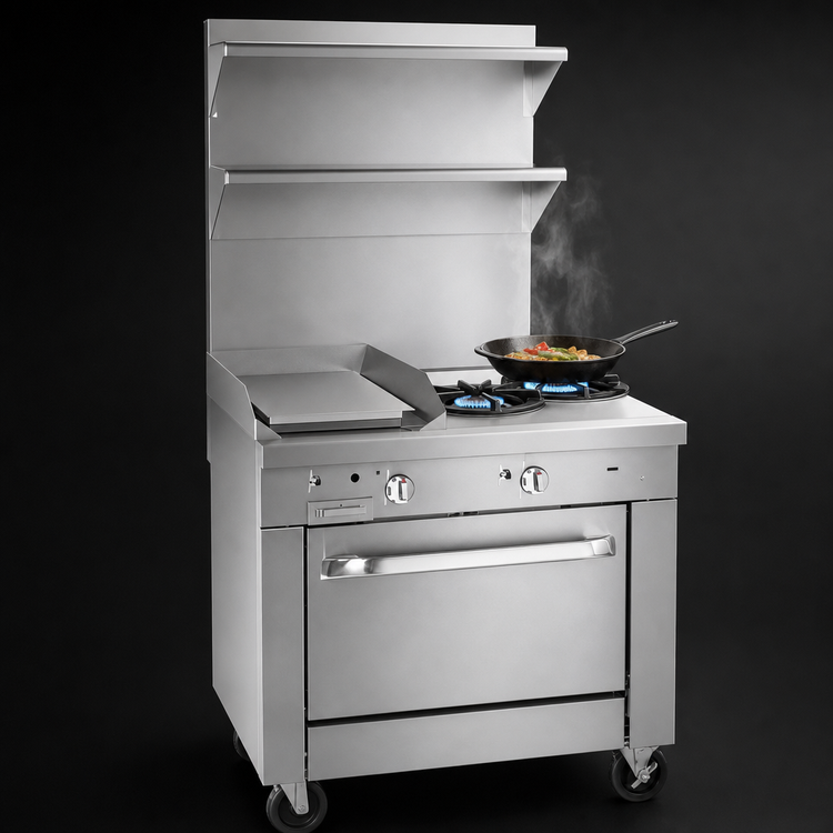 Product image #3 for Southbend Platinum 36-Inch Heavy-Duty Gas Range with 2 Open Burners, 24-Inch Griddle, and Convection Oven