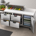Thumbnail image #4 for Beverage-Air 72-Inch Three-Section Sandwich Prep Table Refrigerator with 4 Drawers, 1 Door, and 10-Pan Top