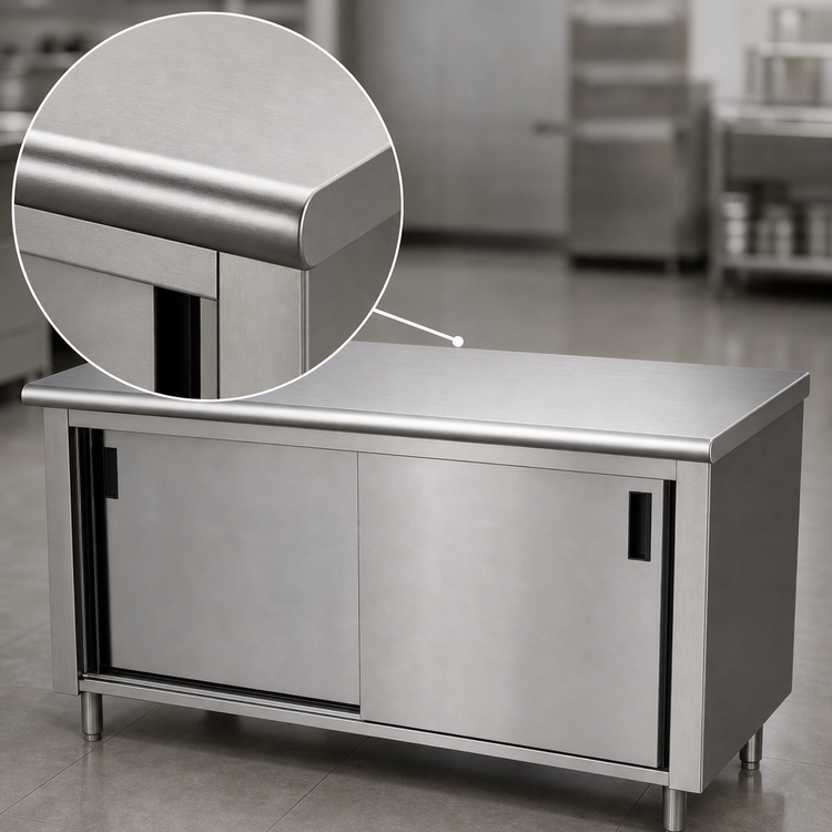 Product image #3 for Advance Tabco Special Value Economy 72-Inch x 24-Inch Enclosed Work Table with Cabinet Base and Sliding Doors