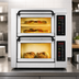 Thumbnail image #3 for PizzaMaster Electric Countertop Stone Hearth Pizza Oven with 2 Independent Chambers and 3 Stones per Oven
